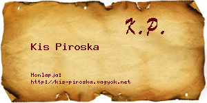 Kis Piroska névjegykártya